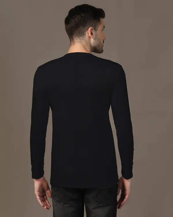 Black_Cotton_Blend_Henley_Neck_Full_Sleeve_T-Shirt_For_Men