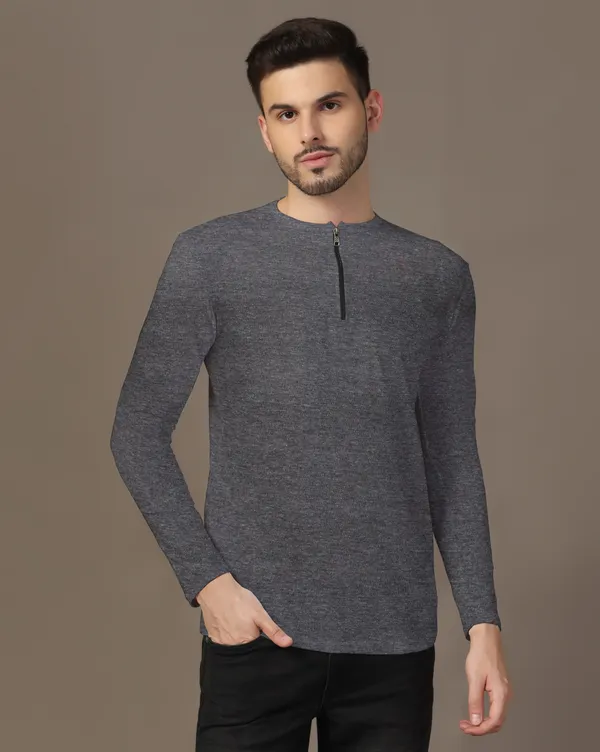 Grey_Full_Sleeve_Cotton_Blend_Henley_Neck_T-Shirt_For_Men