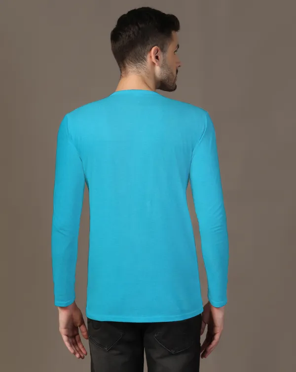 Turquoise_Cotton_Blend_Henley_Neck_Full_Sleeve_T_Shirt_For_Men