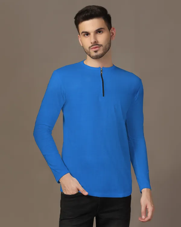 Blue_Cotton_Blend_Henley_Neck_Full_Sleeve_T_Shirt_For_Men