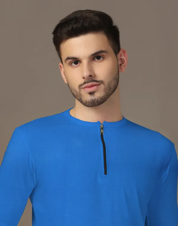 Blue_Cotton_Blend_Henley_Neck_Full_Sleeve_T_Shirt_For_Men