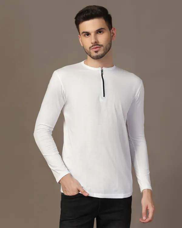 White_Cotton_Blend_Henley_Neck_Full_Sleeve_T_Shirt_For_Men