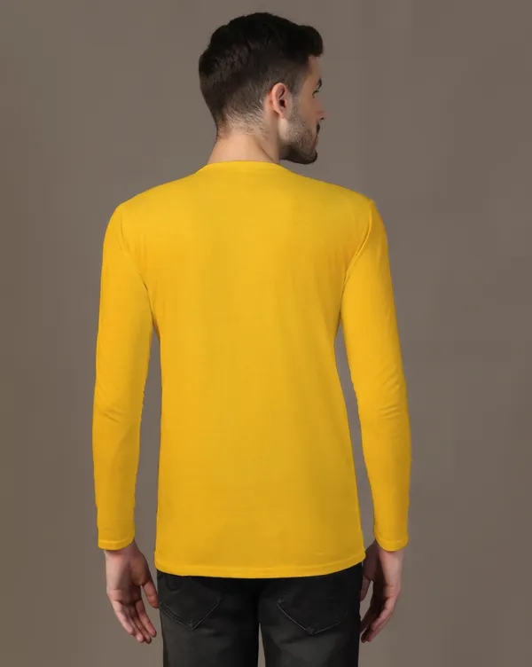 Yellow_Cotton_Blend_Henley_Neck_Full_Sleeve_T_Shirt_For_Men