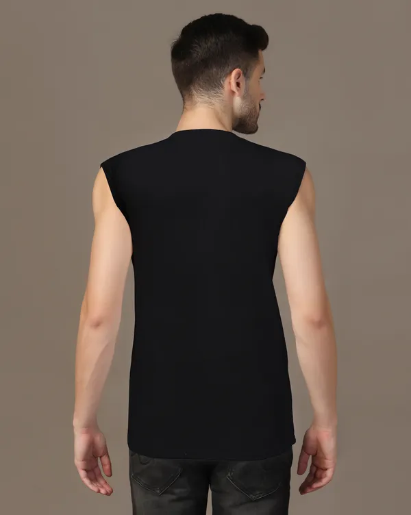 Black_Cotton_Blend_Henley_Neck_Sleeveless_T_Shirt_For_Men