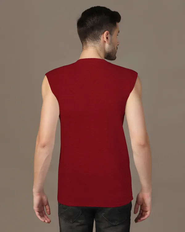 Maroon_Cotton_Blend_Henley_Neck_Sleeveless_T_Shirt_For_Men