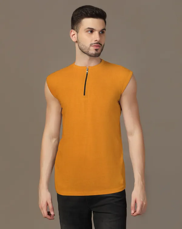 Mustard_Cotton_Blend_Henley_Neck_Sleeveless_T_Shirt_For_Men