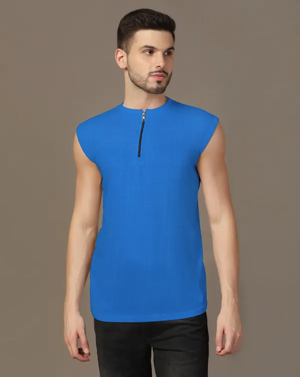 Blue_Cotton_Blend_Henley_Neck_Sleeveless_T_Shirt_For_Men