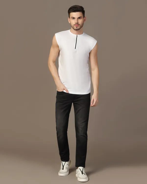 White_Cotton_Blend_Henley_Neck_Sleeveless_T_Shirt_For_Men