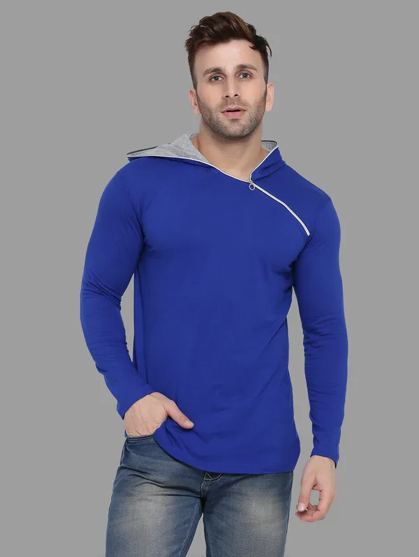 Blue_Cotton_Blend_Hooded_Neck_Full_Sleeve_T_Shirt_For_Men
