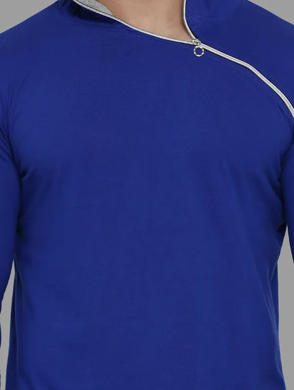 Blue_Cotton_Blend_Hooded_Neck_Full_Sleeve_T_Shirt_For_Men
