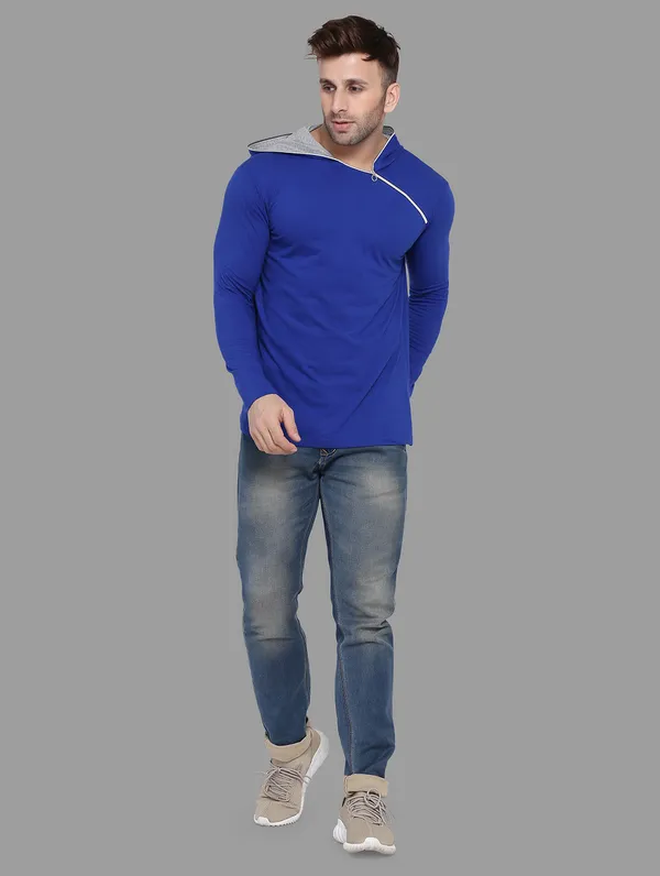 Blue_Cotton_Blend_Hooded_Neck_Full_Sleeve_T_Shirt_For_Men