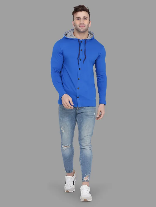 Blue_Cotton_Blend_Hooded_Neck_Full_Sleeve_T_Shirt_For_Men