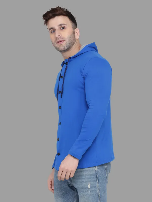Blue_Cotton_Blend_Hooded_Neck_Full_Sleeve_T_Shirt_For_Men