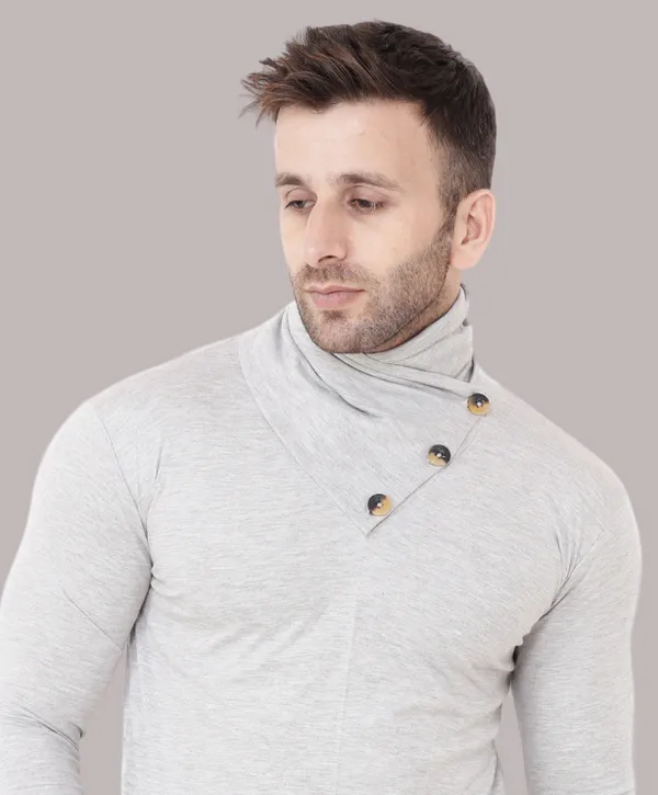 Silver_Cotton_Blend_High_Neck_Full_Sleeve_T_Shirt_For_Men