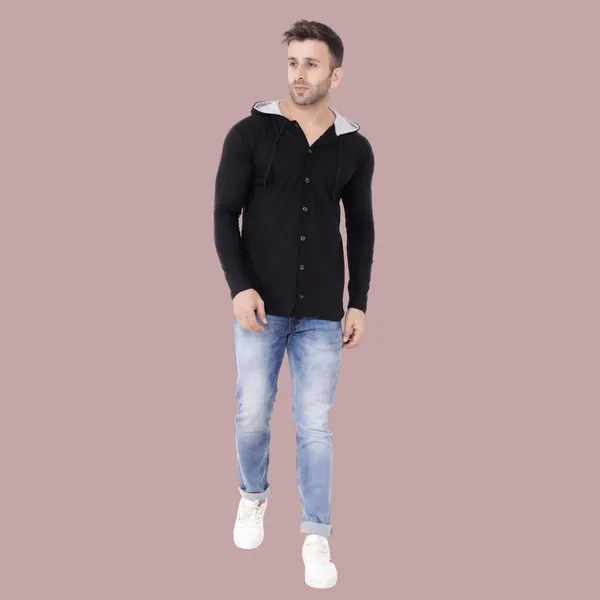 Black_Cotton_Blend_Hooded_Neck_Full_Sleeve_T_Shirt_For_Men