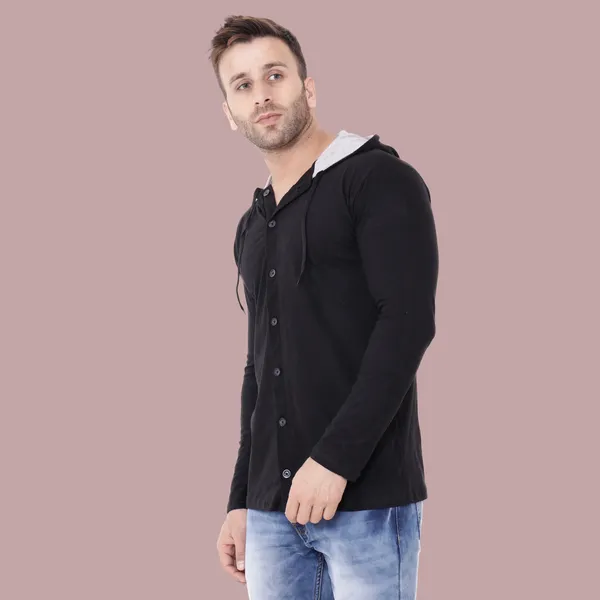 Black_Cotton_Blend_Hooded_Neck_Full_Sleeve_T_Shirt_For_Men