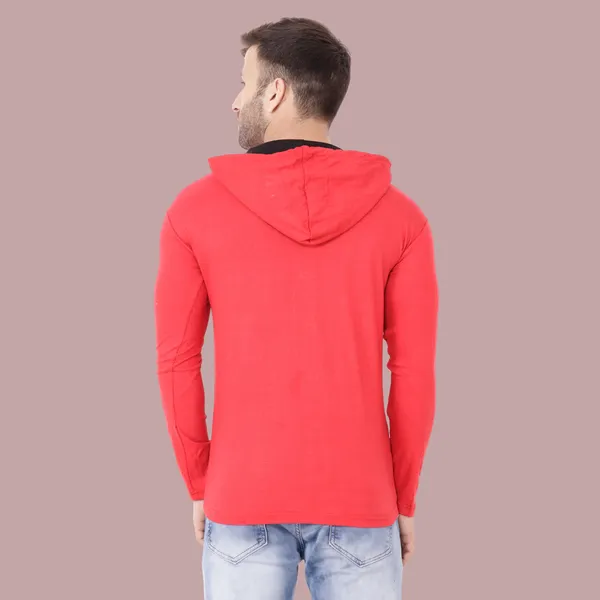 Red_Cotton_Blend_Hooded_Neck_Full_Sleeve_T_Shirt_For_Men