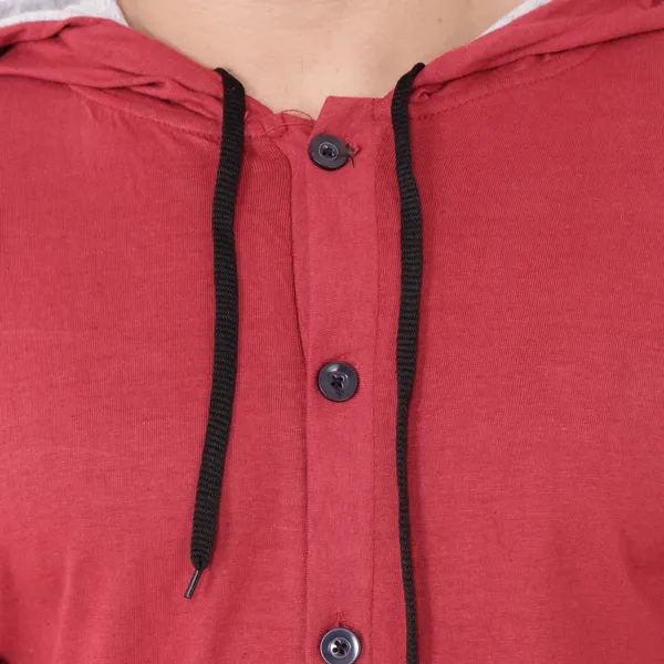 Maroon_Cotton_Blend_Hooded_Neck_Full_Sleeve_T_Shirt_For_Men