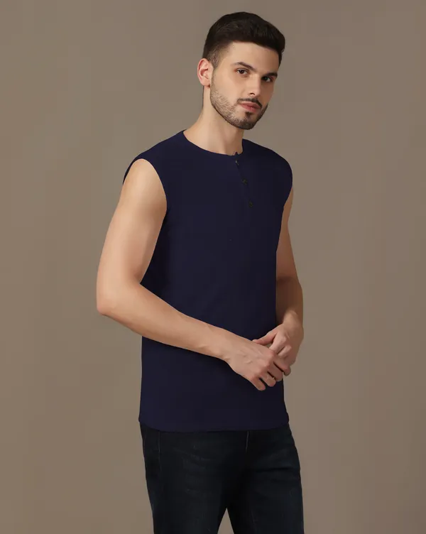 Dark_Blue_Cotton_Blend_Henley_Neck_Sleeveless_T_Shirt_For_Men