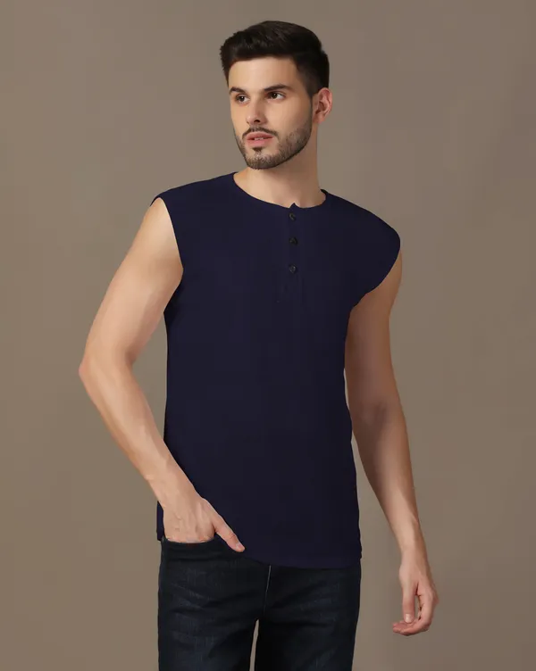 Dark_Blue_Cotton_Blend_Henley_Neck_Sleeveless_T_Shirt_For_Men