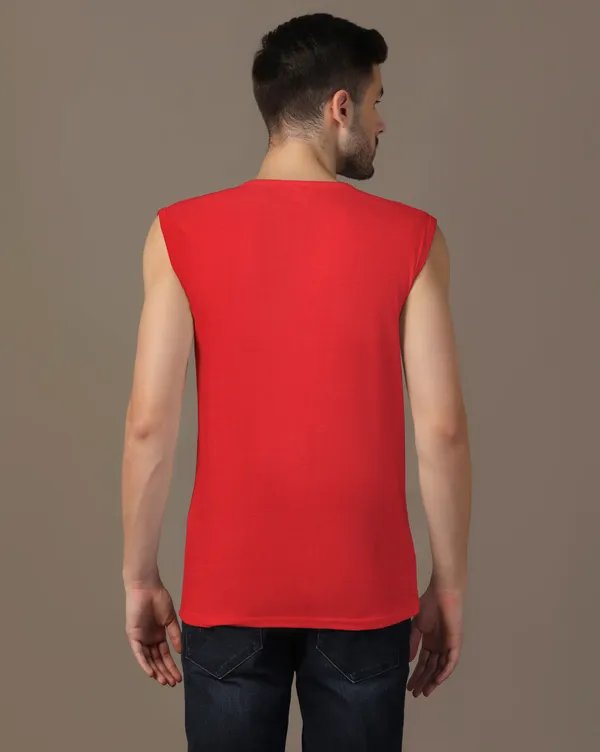 Red_Cotton_Blend_Henley_Neck_Sleeveless_T_Shirt_For_Men