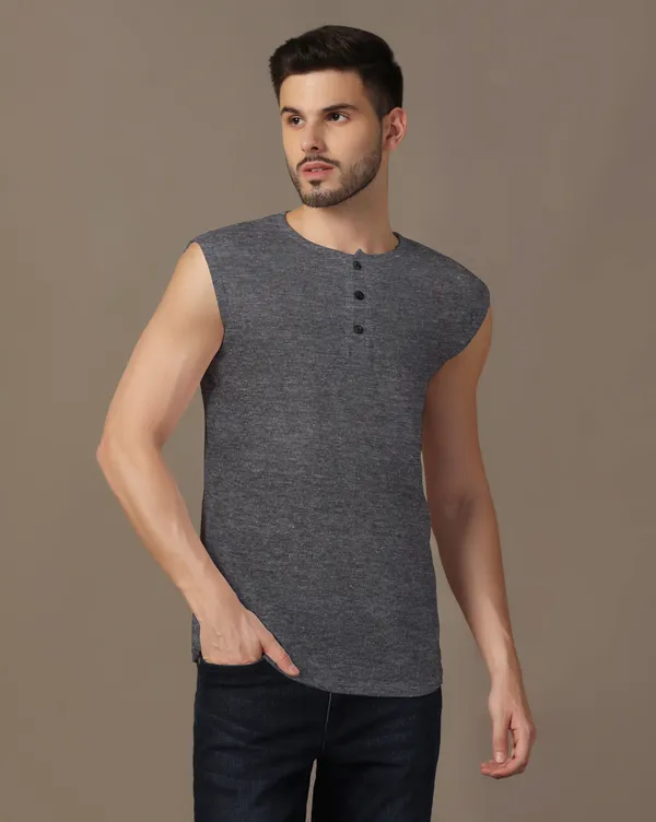Grey_Cotton_Blend_Henley_Neck_Sleeveless_T_Shirt_For_Men