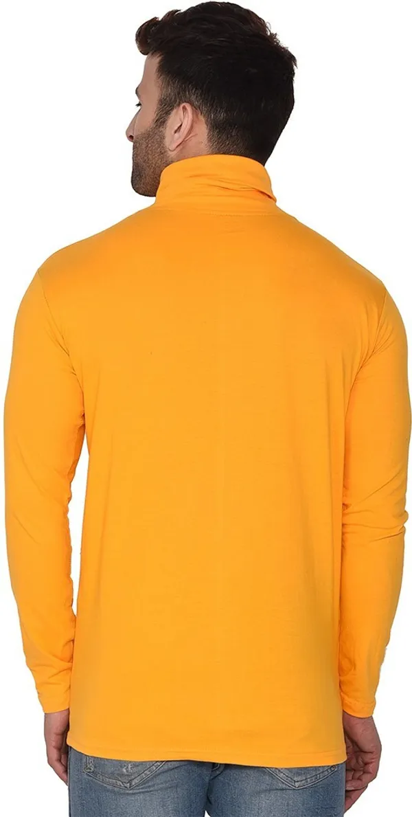 Yellow_Cotton_Blend_High_Neck_Full_Sleeve_T-Shirt_For_Men