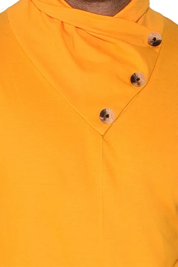 Yellow_Cotton_Blend_High_Neck_Full_Sleeve_T-Shirt_For_Men