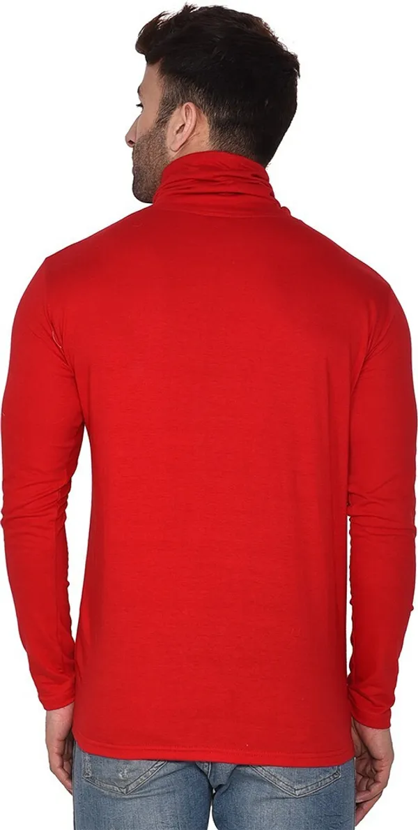 Red_Cotton_Blend_High_Neck_Full_Sleeve_T-Shirt_For_Men