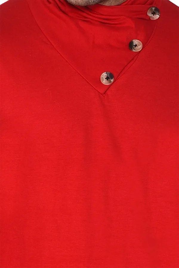 Red_Cotton_Blend_High_Neck_Full_Sleeve_T-Shirt_For_Men