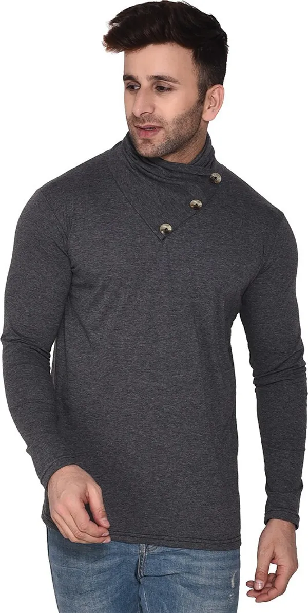 Grey_Cotton_Blend_High_Neck_Full_Sleeve_T-Shirt_For_Men