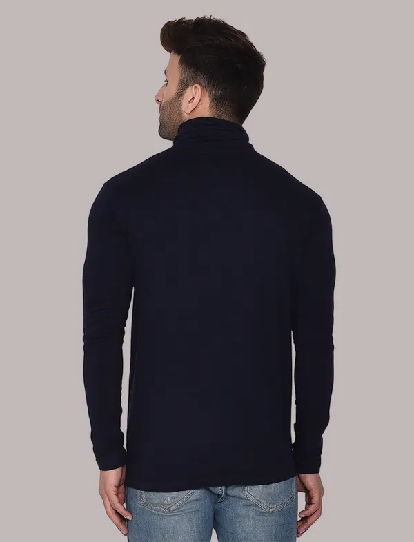 Dark_Blue_Cotton_Blend_High_Neck_Full_Sleeve_T_Shirt_For_Men