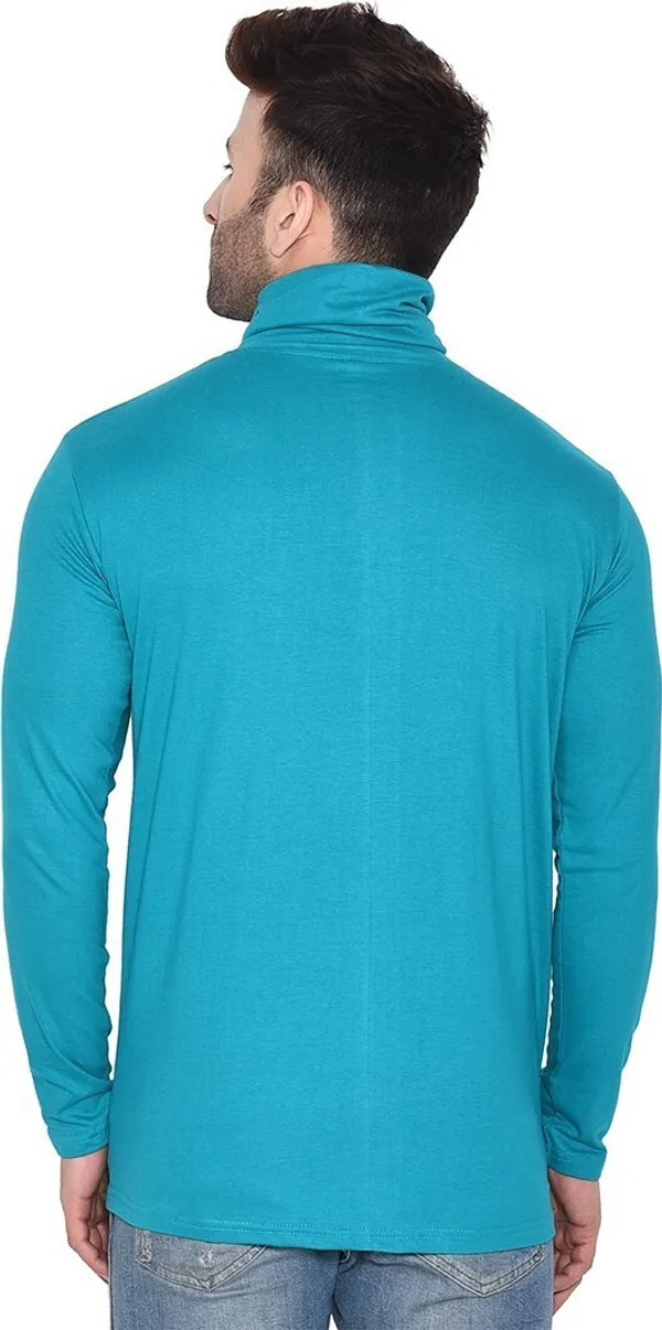 Turquoise_Cotton_Blend_High_Neck_Full_Sleeve_T-Shirt_For_Men