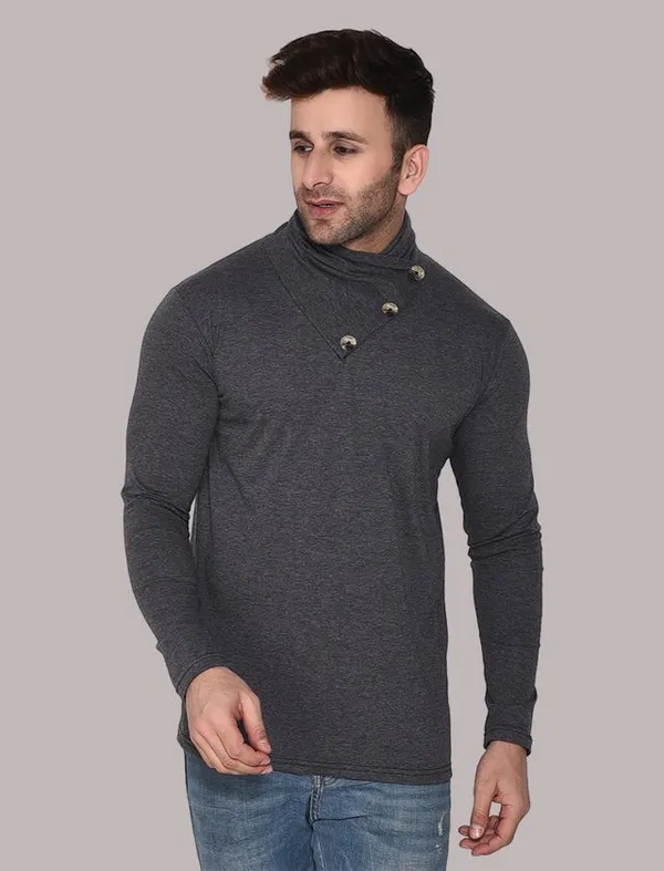 Grey_Cotton_Blend_High_Neck_Full_Sleeve_T-Shirt_For_Men