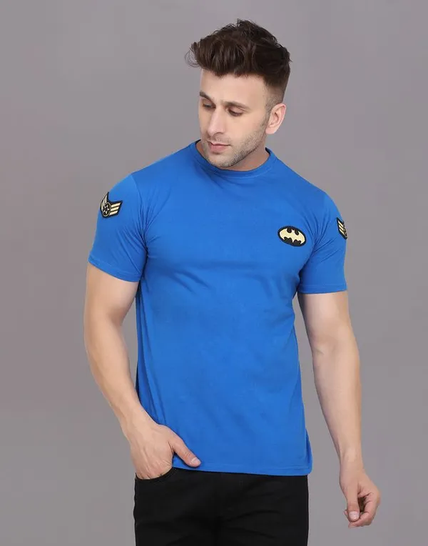 Blue_Cotton_Blend_Round_Neck_Half_Sleeve_T_Shirt_For_Men