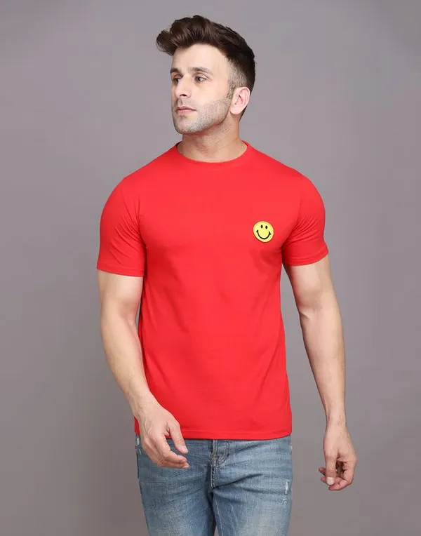 Red_Cotton_Blend_Round_Neck_Half_Sleeve_T_Shirt_For_Men