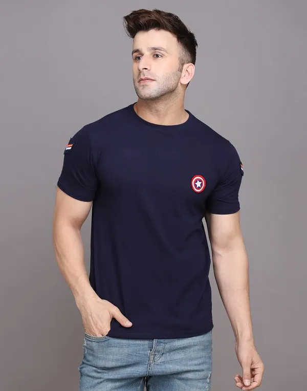 Dark_Blue_Cotton_Blend_Round_Neck_Half_Sleeve_T_Shirt_For_Men