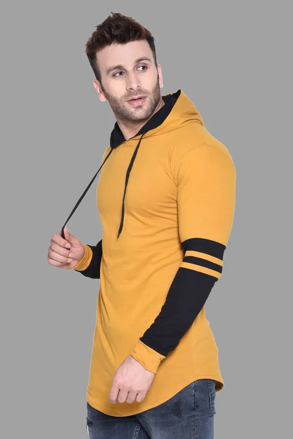Mustard_&_Black_Cotton_Blend_Hooded_Neck_Full_Sleeve_T_Shirt_For_Men
