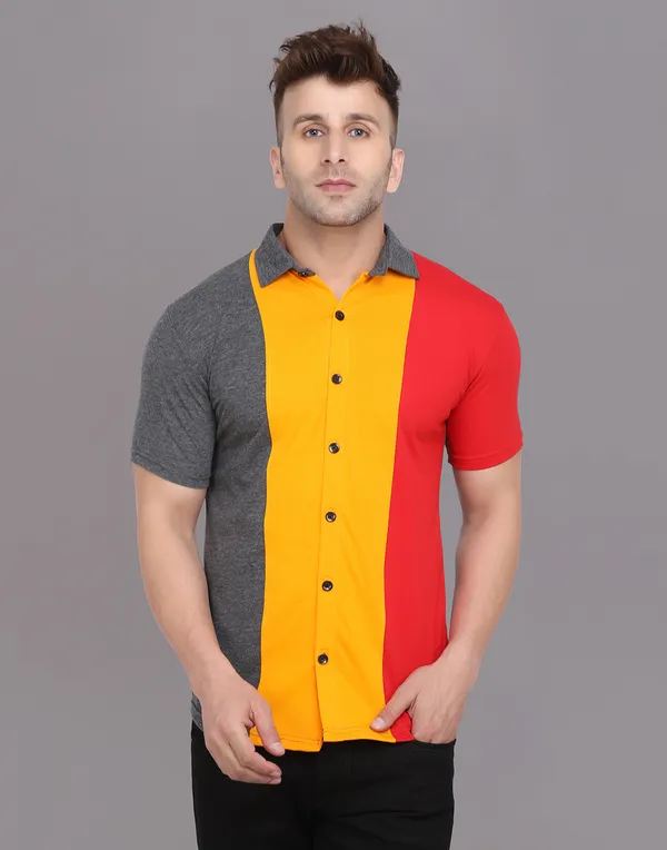 Multicolor_Cotton_Blend_Spread_Collar_Half_Sleeve_Shirt_For_Men