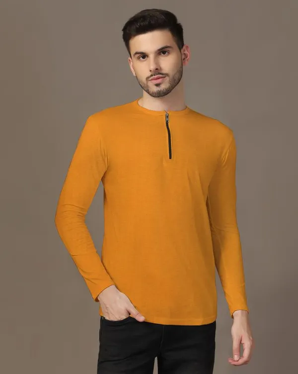 Mustard_Cotton_Blend_Henley_Neck_Full_Sleeve_T_Shirt_For_Men