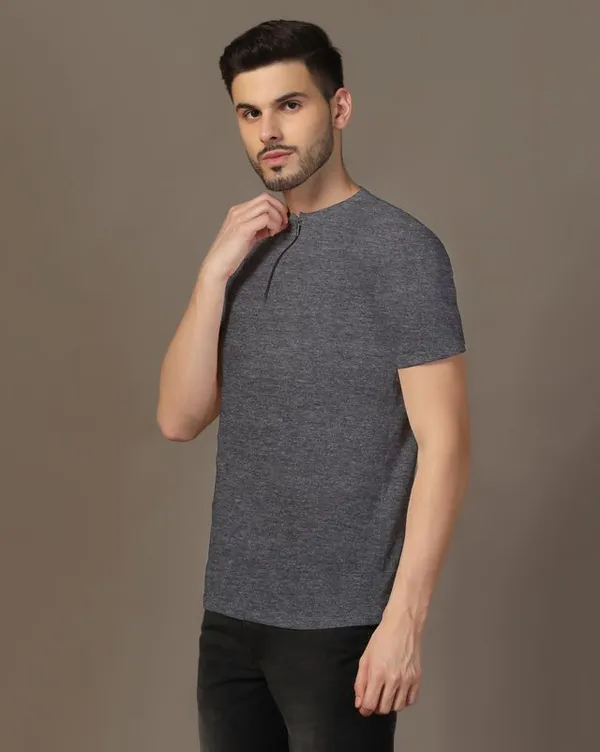 Grey_Cotton_Blend_Henley_Neck_Half_Sleeve_T_Shirt_For_Men