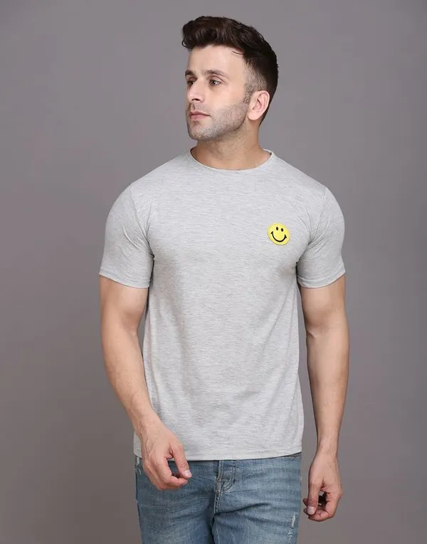 Silver_Cotton_Blend_Round_Neck_Half_Sleeve_T_Shirt_For_Men