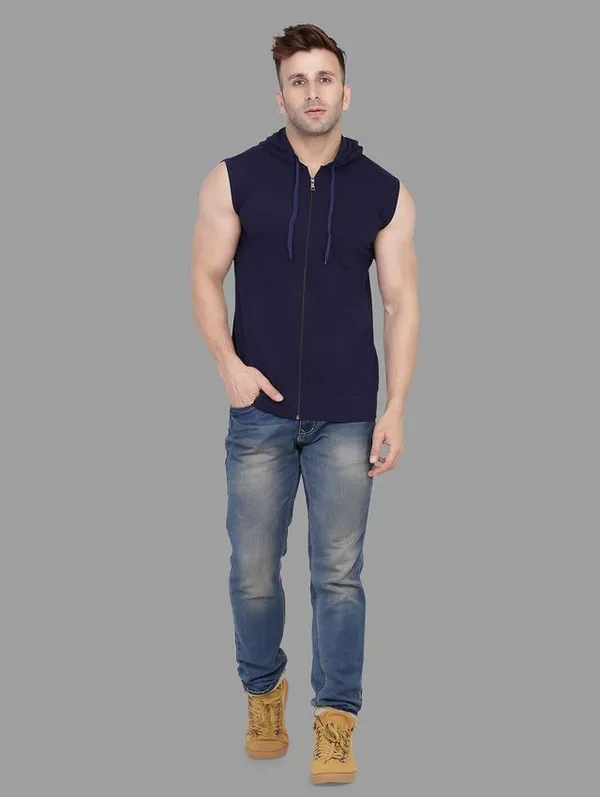 Dark_Blue_Cotton_Blend_Hooded_Neck_Sleeveless_T_Shirt_For_Men