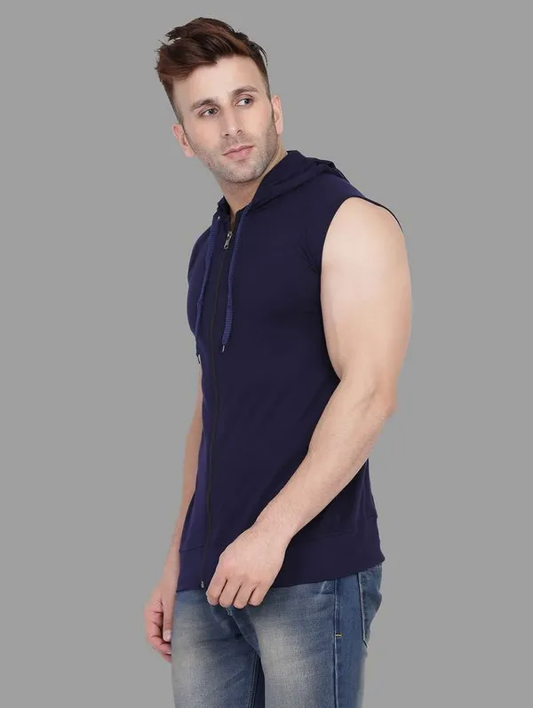 Dark_Blue_Cotton_Blend_Hooded_Neck_Sleeveless_T_Shirt_For_Men