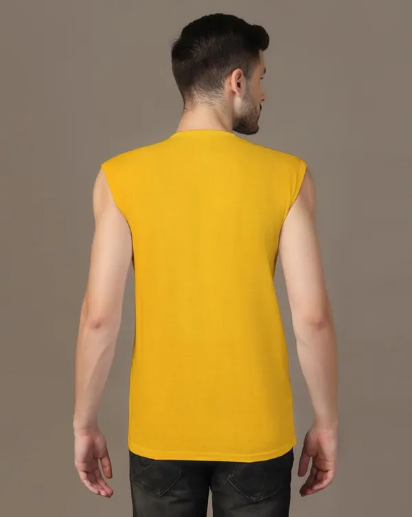 Yellow_Cotton_Blend_Henley_Neck_Sleeveless_T_Shirt_For_Men