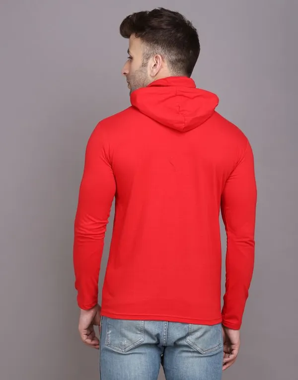 Red_Cotton_Blend_Hooded_Neck_Full_Sleeve_T_Shirt_For_Men