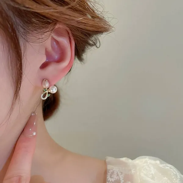 Multicolor_Korean_Otus_Flower_&_Pearl_Earrings_Ear_Cuffs_Studs_For_Women