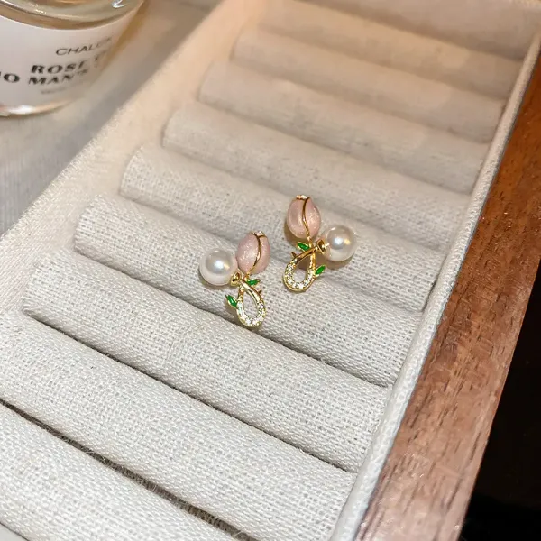 Multicolor_Korean_Otus_Flower_&_Pearl_Earrings_Ear_Cuffs_Studs_For_Women