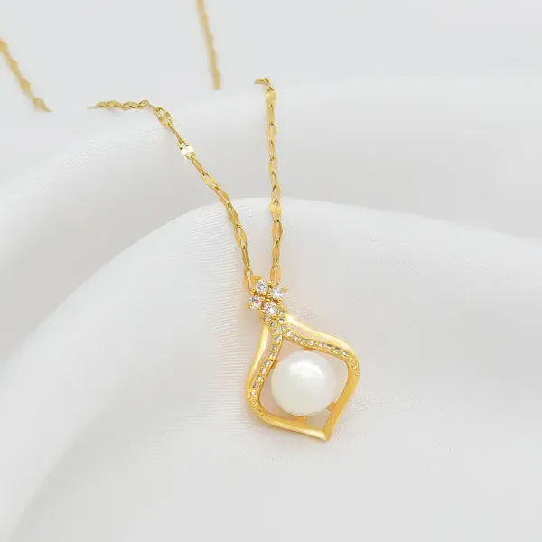 Multicolor_Fashion_Clavicle_Chain_Birthday_Jewelry_Pearl_Necklace_Stainless_Steel_Water_Drop_Pearl_Pendant_Necklace_For_Women