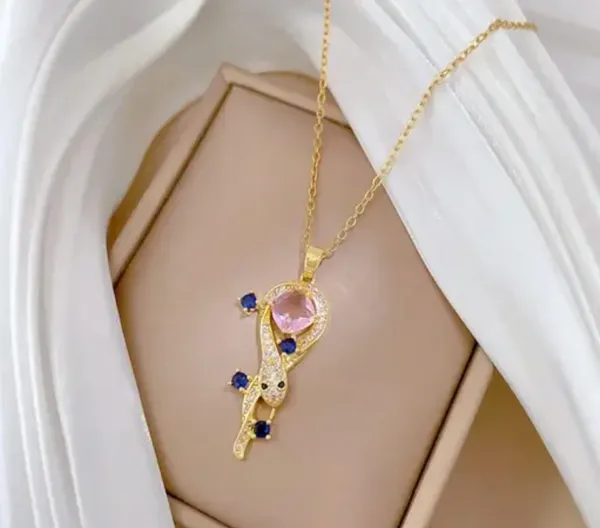 Gold_Elegant_Plated_Snake_Pendant_Necklace__For_Women